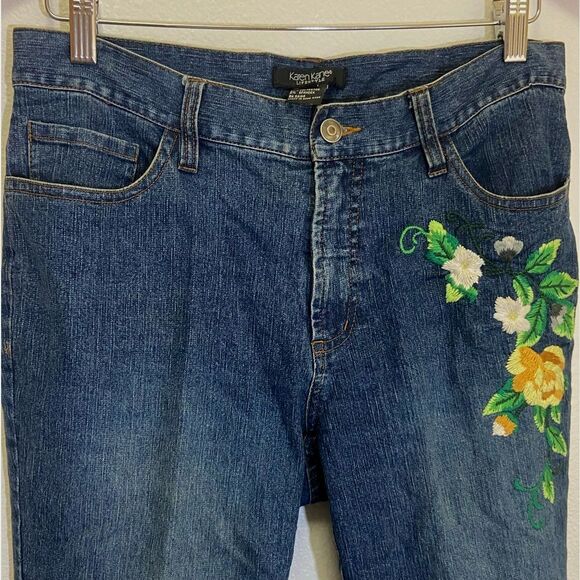 Karen Kane - Lifestyle Boho Embroidered Floral Straight Leg - Size 10/30 - Picture 2 of 8
